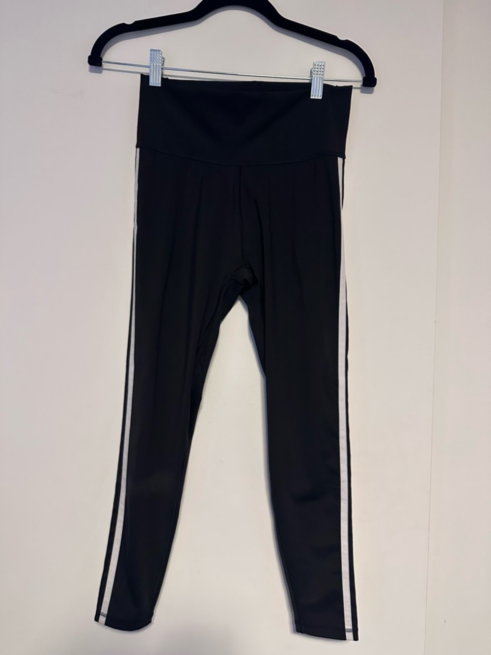adidas Black Leggings with White Side Stripes